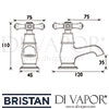 Bristan Colonial Basin Taps Dimensions